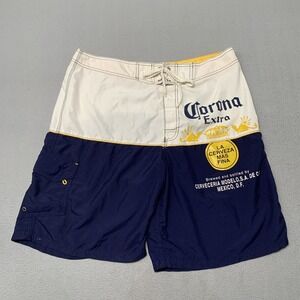 Corona Extra Boardshorts Swim Trunk Shorts Drawstring Men's‎ Size 38x9 EUC